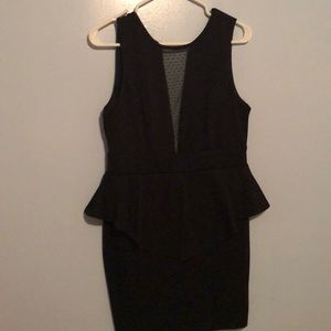 Black peplum dress